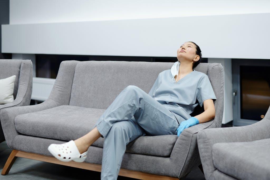 nurse in healthcare needing burnout recovery. online therapy and support in kitchener and toronto